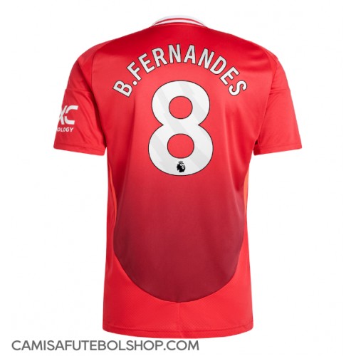 Camisa de time de futebol Manchester United Bruno Fernandes #8 Replicas 1º Equipamento 2024-25 Manga Curta